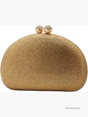 Sparkly Rhinestone Clutch Evening Bag Crystal Shell Handbag Shoulder Prom Party